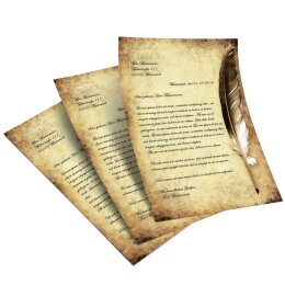 Briefpapier FEDER AUF ALTEM PAPIER - DIN A5 Format 50 Blatt