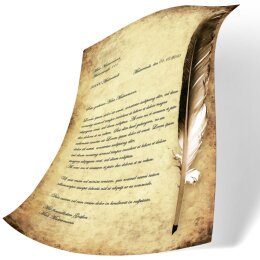 Briefpapier FEDER AUF ALTEM PAPIER - DIN A5 Format 50 Blatt