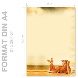 RELAXEN AM SEE Briefpapier Reisen CLASSIC 50 Blatt Briefpapier, DIN A4 (210x297 mm), A4C-8274-50