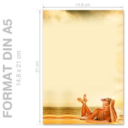 RELAXEN AM SEE Briefpapier Reisen CLASSIC 100 Blatt Briefpapier, DIN A5 (148x210 mm), A5C-072-100