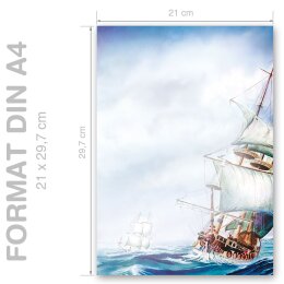 AUF DEM MEER Briefpapier Reisemotiv CLASSIC 100 Blatt Briefpapier, DIN A4 (210x297 mm), A4C-8184-100