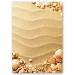 Briefpapier MUSCHELN IM SAND - DIN A4 Format 20 Blatt