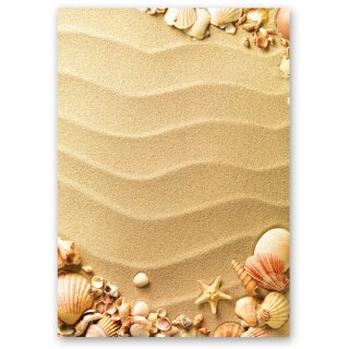 Briefpapier MUSCHELN IM SAND - DIN A5 Format 50 Blatt