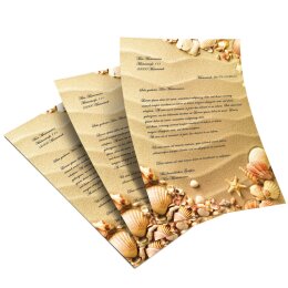 Briefpapier MUSCHELN IM SAND - DIN A5 Format 50 Blatt