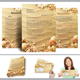 Briefpapier MUSCHELN IM SAND - DIN A5 Format 50 Blatt