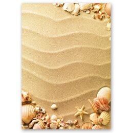 Briefpapier Set MUSCHELN IM SAND - 20-tlg. DL (ohne Fenster)