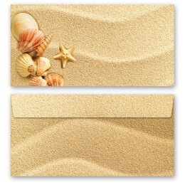 Briefpapier Set MUSCHELN IM SAND - 20-tlg. DL (ohne Fenster)