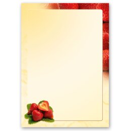 Briefpapier - Motiv ERDBEEREN | Essen & Trinken | Hochwertiges Briefpapier einseitig bedruckt | Online bestellen!