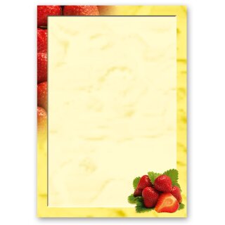 Briefpapier ERDBEEREN - DIN A5 Format 100 Blatt Essen & Trinken, Natur, Paper-Media