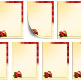 Briefpapier ERDBEEREN - DIN A5 Format 100 Blatt