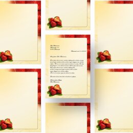 Briefpapier ERDBEEREN - DIN A5 Format 100 Blatt