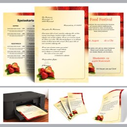 Briefpapier ERDBEEREN - DIN A5 Format 100 Blatt
