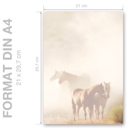 PFERDE IM NEBEL Briefpapier Tiere CLASSIC 50 Blatt Briefpapier, DIN A4 (210x297 mm), A4C-8085-50