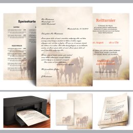 Briefpapier PFERDE IM NEBEL - DIN A5 Format 50 Blatt