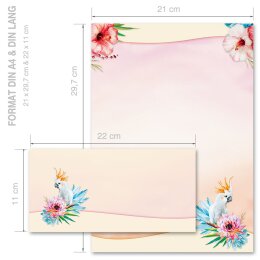 Briefpapier Set KAKADU - 20-tlg. DL (ohne Fenster)