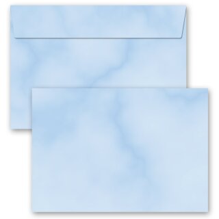 Briefumschläge MARMOR BLAU - 10 Stück C6 (ohne Fenster)