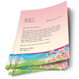Briefpapier VIER JAHRESZEITEN - FRÜHLING - DIN A4 Format 20 Blatt