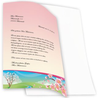 Briefpapier VIER JAHRESZEITEN - FRÜHLING - DIN A4 Format 50 Blatt