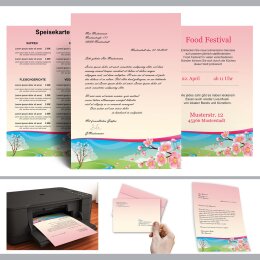 Briefumschläge VIER JAHRESZEITEN - FRÜHLING - 10 Stück DIN LANG (ohne Fenster)