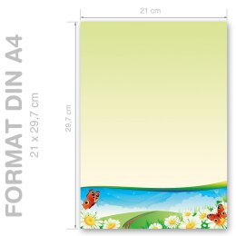 Briefpapier VIER JAHRESZEITEN - SOMMER - DIN A4 Format 20 Blatt