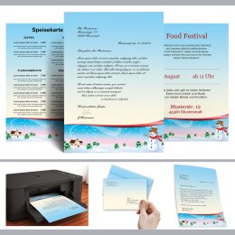 Briefpapier VIER JAHRESZEITEN - WINTER - DIN A4 Format 20 Blatt