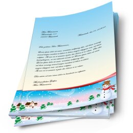 Briefpapier VIER JAHRESZEITEN - WINTER - DIN A4 Format 100 Blatt