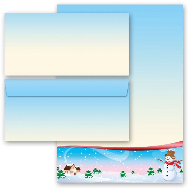 briefpapier sets vier jahreszeiten  winter briefpapier