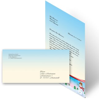 Briefpapier Set VIER JAHRESZEITEN - WINTER - 20-tlg. DL (ohne Fenster)