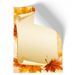 Briefpapier - Motiv HERBSTBLÄTTER | Jahreszeiten - Herbst | Hochwertiges DIN A4 Briefpapier - 50 Blatt | 90 g/m² | einseitig bedruckt | Online bestellen!