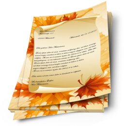 Briefpapier HERBSTBLÄTTER - DIN A4 Format 50 Blatt