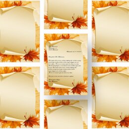 Briefpapier HERBSTBLÄTTER - DIN A4 Format 50 Blatt