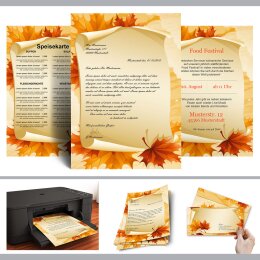Briefpapier HERBSTBLÄTTER - DIN A4 Format 50 Blatt