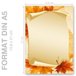 HERBSTBLÄTTER Briefpapier Herbstmotiv CLASSIC 250 Blatt Briefpapier, DIN A5 (148x210 mm), A5C-056-250