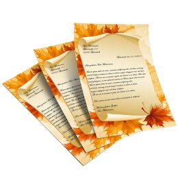 Briefpapier HERBSTBLÄTTER - DIN A5 Format 250 Blatt
