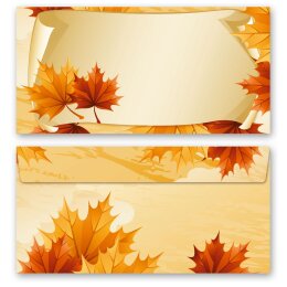 HERBSTBLÄTTER Briefpapier Sets Briefpapier mit Umschlag CLASSIC Briefpapier Set, 20 tlg., DIN A4 & DIN LANG im Set., SOC-8244-20