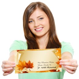 Briefpapier Set HERBSTBLÄTTER - 20-tlg. DL (ohne Fenster)