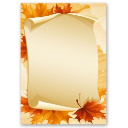 Briefpapier-Sets Jahreszeiten - Herbst, HERBSTBLÄTTER Briefpapier Set, 100 tlg. - DIN A4 & DIN LANG im Set. | Online bestellen! | Paper-Media