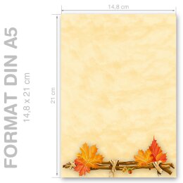 Briefpapier HERBSTGOLD - DIN A5 Format 100 Blatt