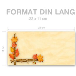Briefumschläge HERBSTGOLD - 10 Stück DIN LANG (ohne Fenster)