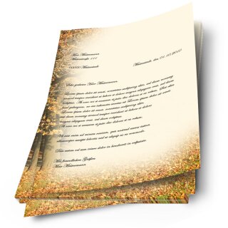 Briefpapier Herbstmotiv HERBSTRAHMEN