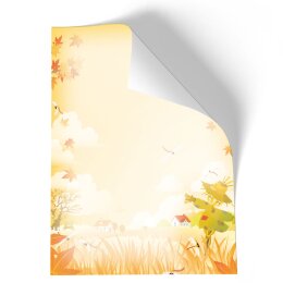 Briefpapier - Motiv VOGELSCHEUCHE | Jahreszeiten - Herbst | Hochwertiges DIN A4 Briefpapier - 50 Blatt | 90 g/m² | einseitig bedruckt | Online bestellen!