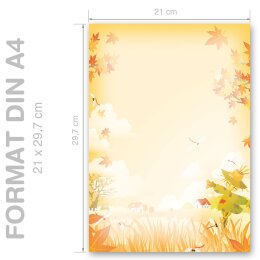 VOGELSCHEUCHE Briefpapier Herbstmotiv CLASSIC 100 Blatt Briefpapier, DIN A4 (210x297 mm), A4C-8040-100