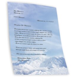 Briefpapier BERGE IM SCHNEE - DIN A5 Format 50 Blatt