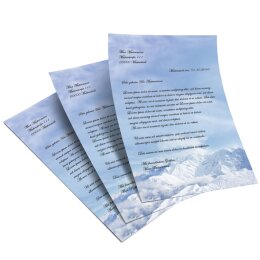 Briefpapier BERGE IM SCHNEE - DIN A5 Format 50 Blatt