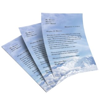 Briefpapier BERGE IM SCHNEE - DIN A5 Format 100 Blatt