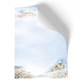Briefpapier - Motiv WINTERLANDSCHAFT | Natur & Landschaft, Jahreszeiten - Winter | Hochwertiges DIN A4 Briefpapier - 20 Blatt | 90 g/m² | einseitig bedruckt | Online bestellen!