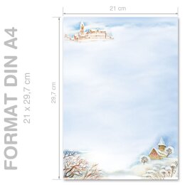 WINTERLANDSCHAFT Briefpapier Winter CLASSIC 50 Blatt Briefpapier, DIN A4 (210x297 mm), A4C-8319-50