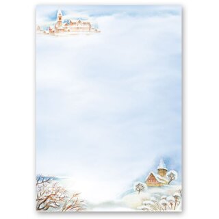 Briefpapier WINTERLANDSCHAFT - DIN A5 Format 50 Blatt Natur & Landschaft, Jahreszeiten - Winter, Wintermotiv, Paper-Media
