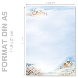 WINTERLANDSCHAFT Briefpapier Wintermotiv CLASSIC 50 Blatt Briefpapier, DIN A5 (148x210 mm), A5C-109-50