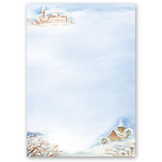 Briefpapier WINTERLANDSCHAFT - DIN A6 Format 100 Blatt Natur & Landschaft, Jahreszeiten - Winter, Wintermotiv, Paper-Media